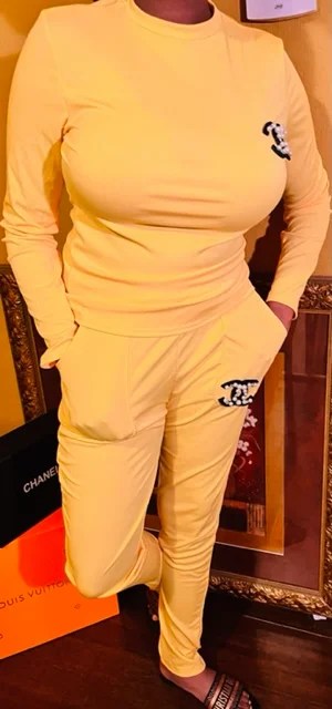 Design Set Sexy Outfits Long Sleeve & Long Pants Pullover Tracksuit