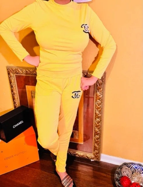 Design Set Sexy Outfits Long Sleeve & Long Pants Pullover Tracksuit
