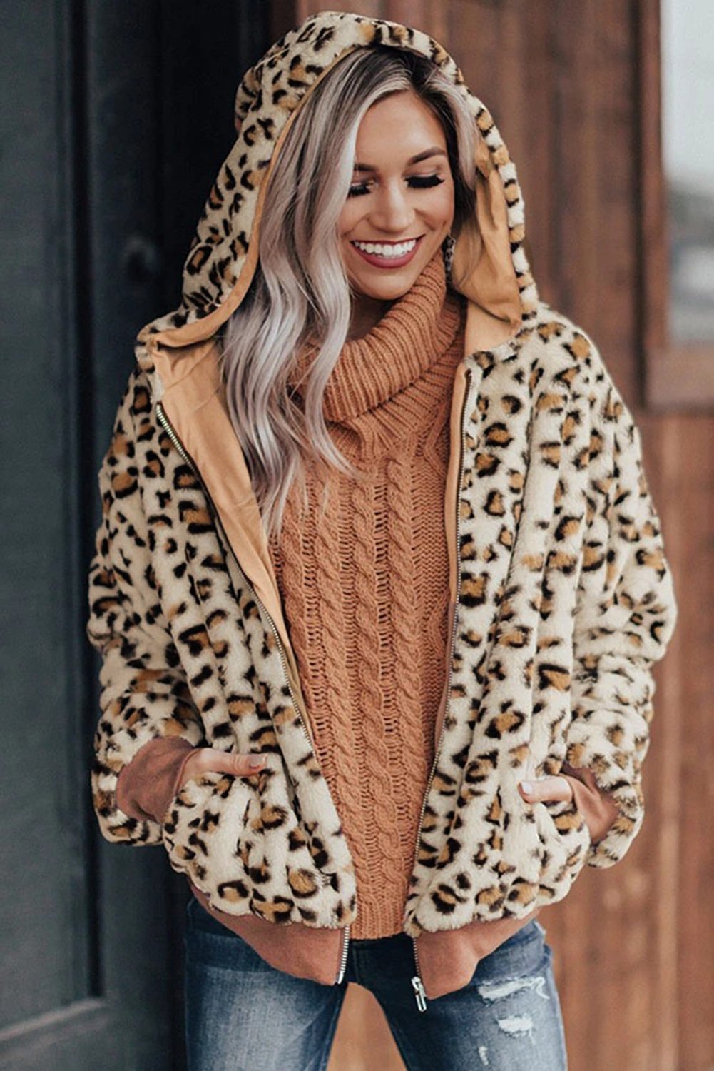 Cozy Plush Leopard Jacket