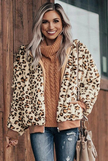 Cozy Plush Leopard Jacket