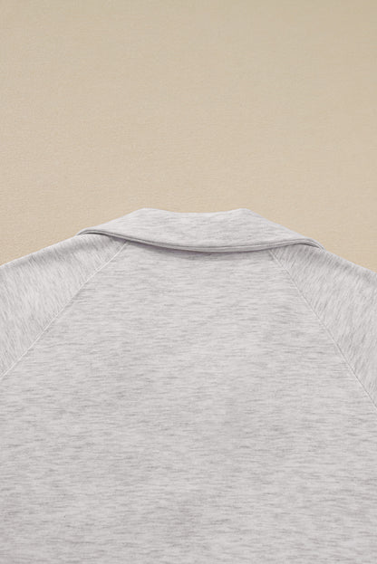 Dark Khaki Polo Collar V Neck Pullover and Drawstring Sweatpants Set