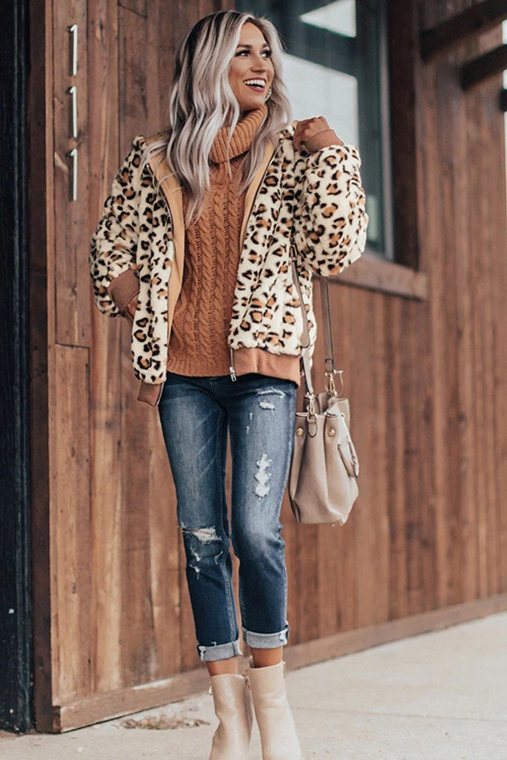 Cozy Plush Leopard Jacket