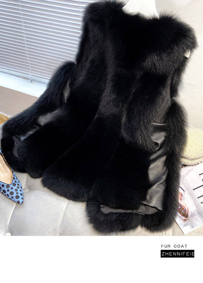 Faux Fur Sleeveless Vest Jacket Autumn Winter Elegant Fashion Vest