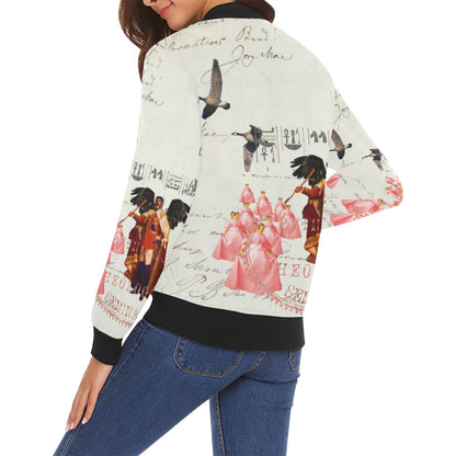 THE KING OF THE FIELD III All Over Print Bomber Jacket for Women