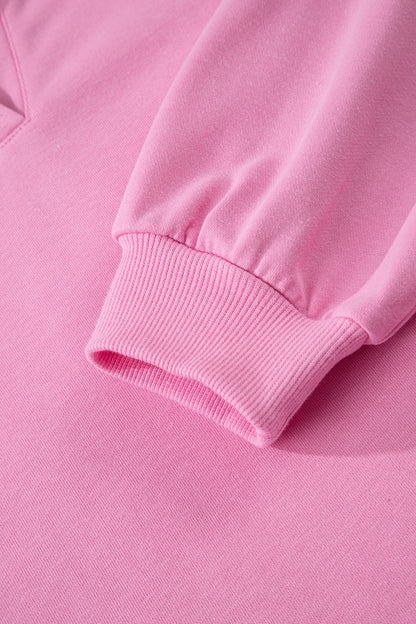 Dark Khaki Polo Collar V Neck Pullover and Drawstring Sweatpants Set