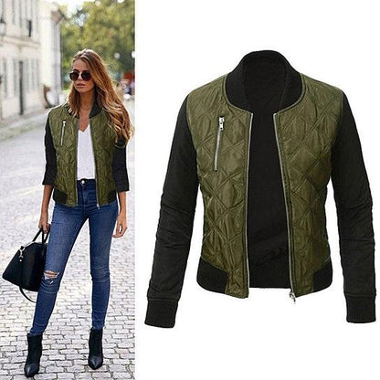 Chic Babe Bomber Jacket In Quilted Satin