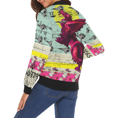 FLOWER POWER II All Over Print Bomber Jacket for Women