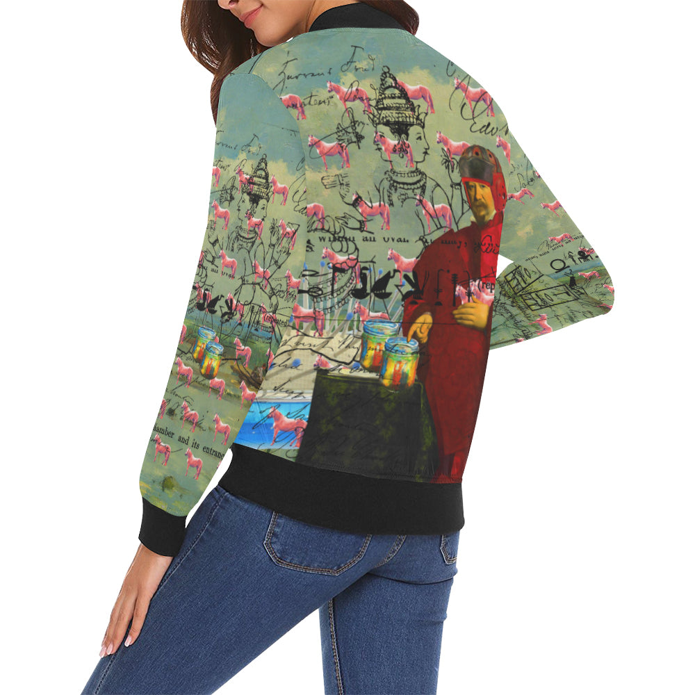 I FOUND THEM IN THERE III All Over Print Bomber Jacket for Women