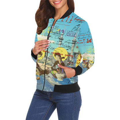 THE CONCERT II All Over Print Bomber Jacket for Women