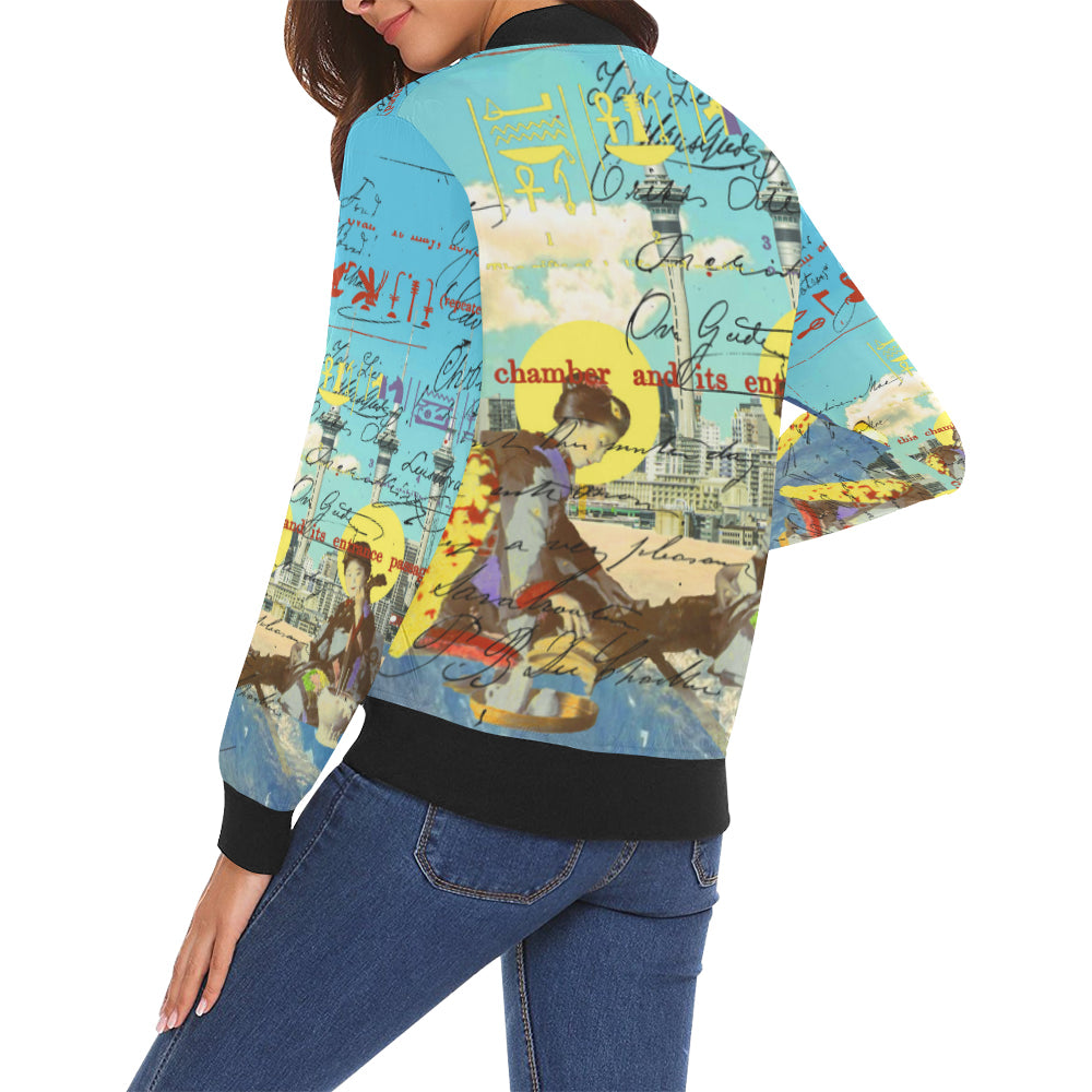 THE CONCERT II All Over Print Bomber Jacket for Women