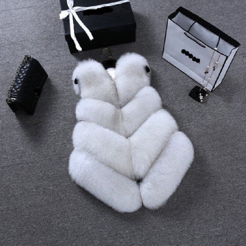 Faux Fur Sleeveless Vest Winter Thick Coats Women