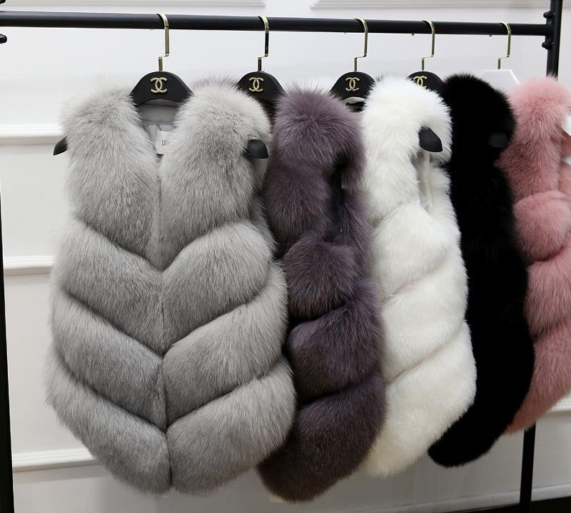 Faux Fur Sleeveless Vest Winter Thick Coats Women