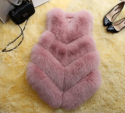 Faux Fur Sleeveless Vest Winter Thick Coats Women