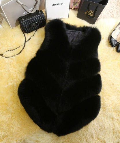 Faux Fur Sleeveless Vest Winter Thick Coats Women