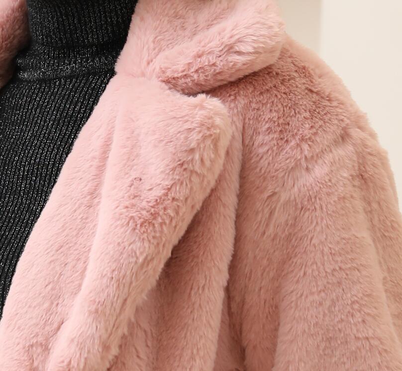 2022 Autumn Winter New Women Faux Fur Coat Elegant Fluffy Thick Warm