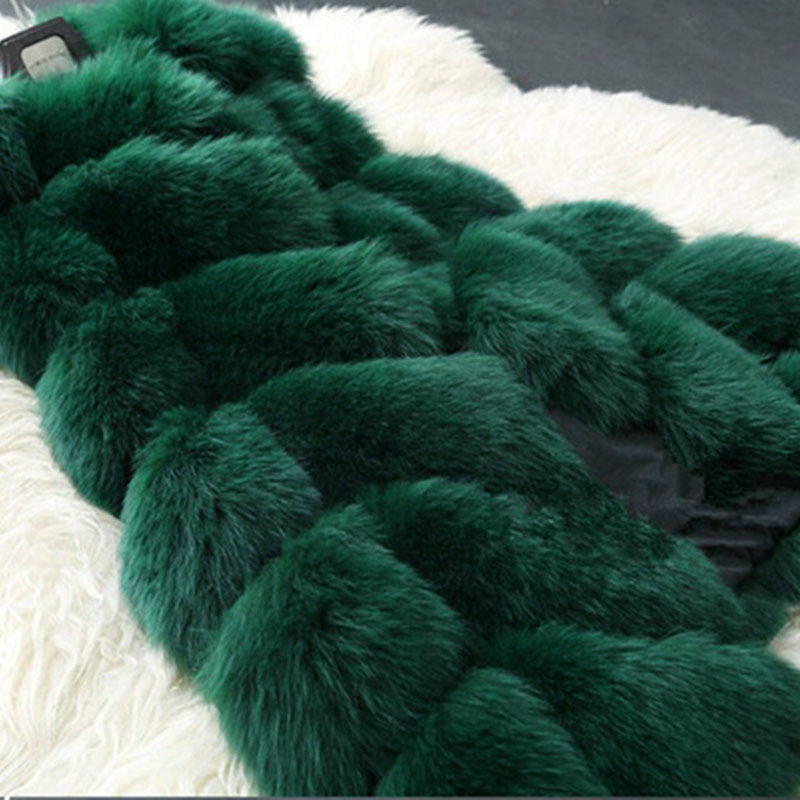 High quality Fur Vest coat Luxury Faux Fox Warm Women Coat Vests