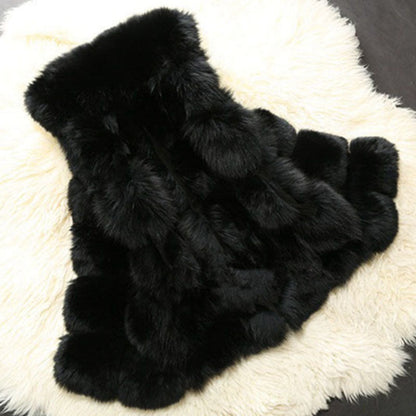 High quality Fur Vest coat Luxury Faux Fox Warm Women Coat Vests