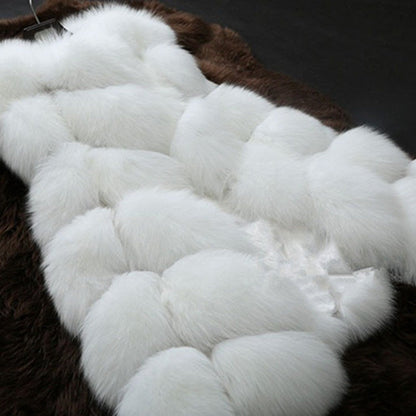 High quality Fur Vest coat Luxury Faux Fox Warm Women Coat Vests