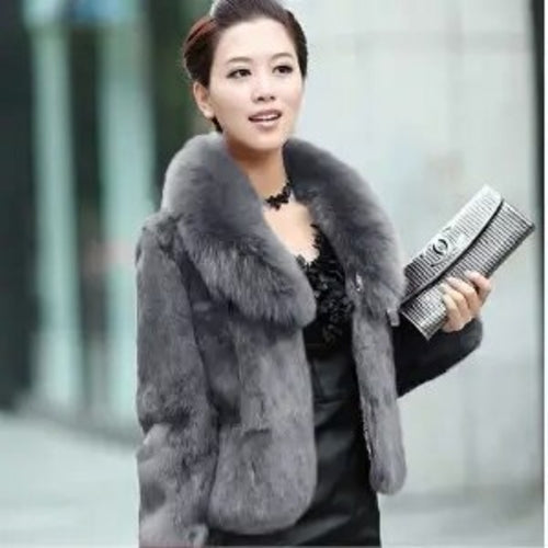 High Quality Winter Warm Fluffy Faux Fur Coats Jackets Women Furry