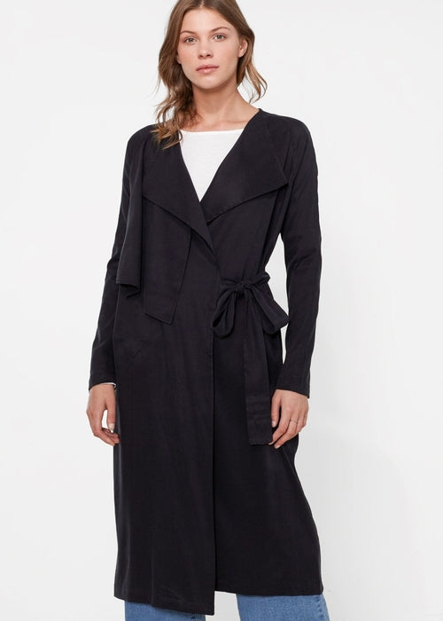 Women's Wrap Trench Coat In Black