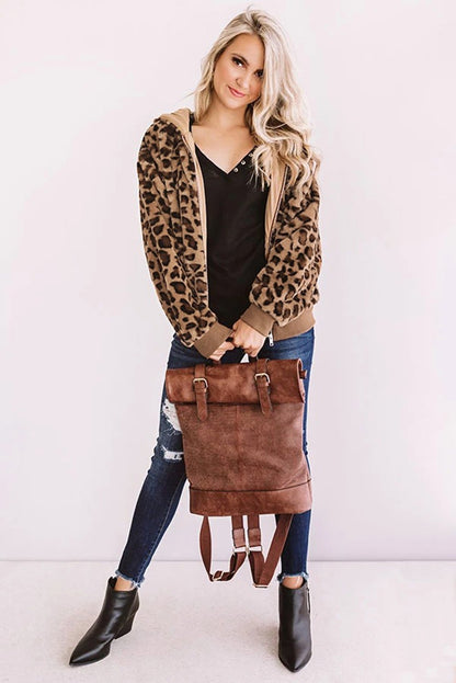 Cozy Plush Leopard Jacket