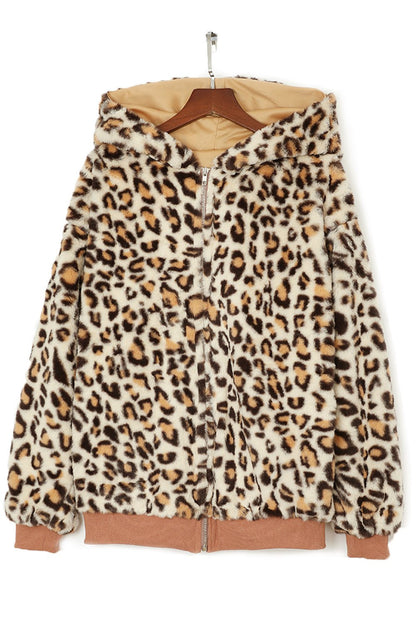 Cozy Plush Leopard Jacket