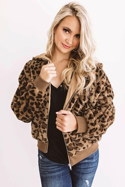 Cozy Plush Leopard Jacket