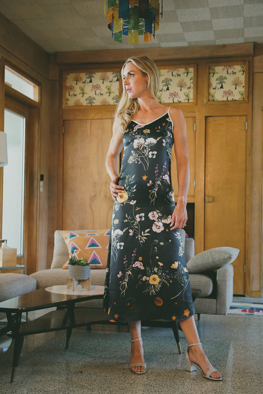 Andromeda Silk Dress in Spring Equinox