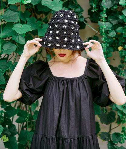 ROSEMARY Cotton Prairie Dress, in Black