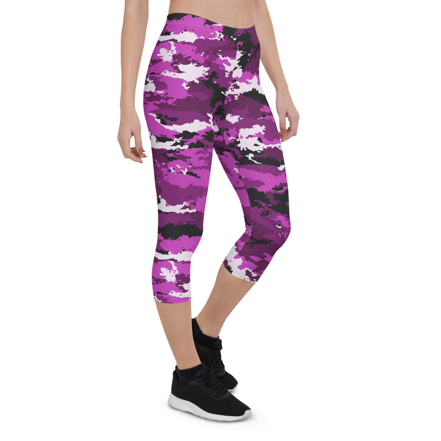 Pink and Purple Camo Capri Leggings